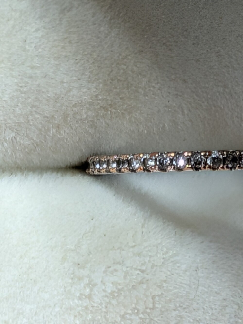 Petite Narrow Silver Micro Diamond Simulant Eternity Band Ring Size 6 - Picture 3 of 8